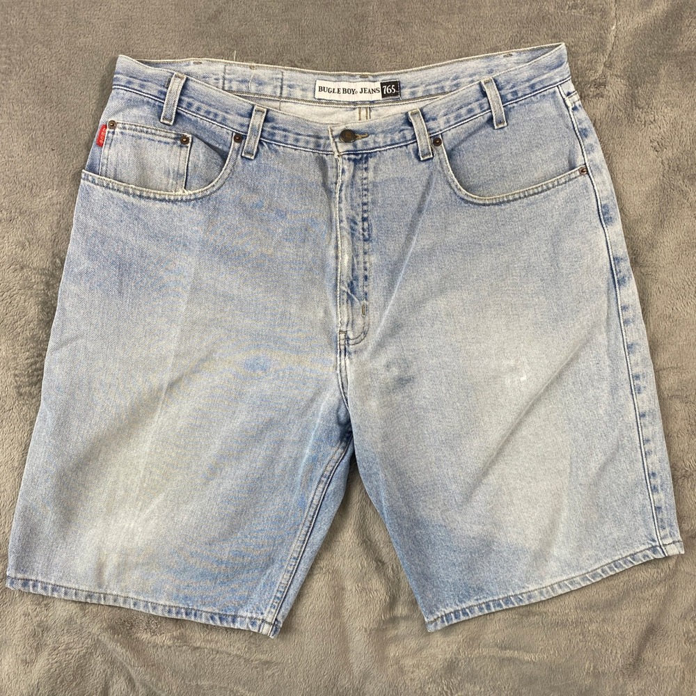 Bugle Boy Denim Shorts Men 40 Blue 765 Vintage Light Wash Relaxed Fit Cotton 90s